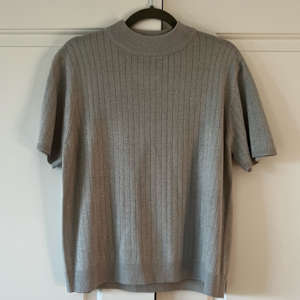 Short Sleeve Sparkly Sweater